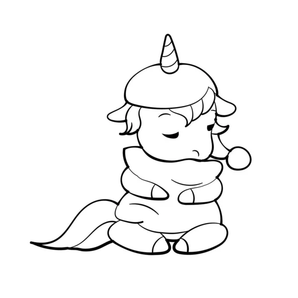 Cute Unicorn vector Sticker design Персонаж Картуна. Kawaii Unicorn emoji design. — стоковий вектор