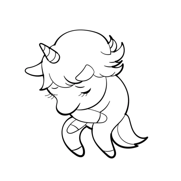 Carino Unicorno vettore Adesivo design. Il personaggio dei cartoni animati Pony. Kawaii Unicorn emoji design. — Vettoriale Stock