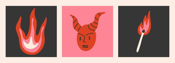 Ручной рисунок Абстрактных форм, набор плакатов. Векторные иллюстрации, стиль мультфильма, плоский дизайн. Все элементы изолированы. Шаблоны-логотипы.