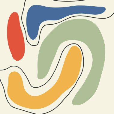 Renkli karalamalarla dekoratif soyut çizimler. Elle çizilmiş. Düz tasarım, çizgi film, vektör çizimi. Kağıt üzerine dizayn ve yazdırma şablonu.