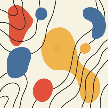 Renkli karalamalarla dekoratif soyut çizimler. Elle çizilmiş. Düz tasarım, çizgi film, vektör çizimi. Kağıt üzerine dizayn ve yazdırma şablonu.