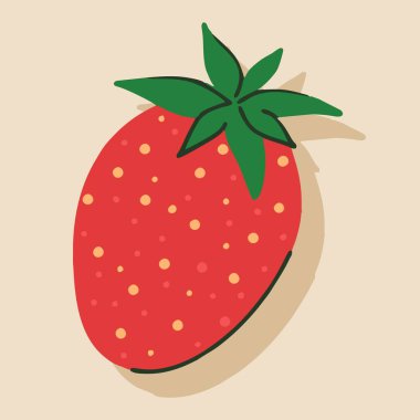 Beyaz üzerine izole edilmiş parlak doğal çilek çizgi filmi. Dergiler, kitaplar, posterler, menü kapakları, web sayfaları için kullanılan taze çiftlik organik meyvelerinin vektör çizimi.