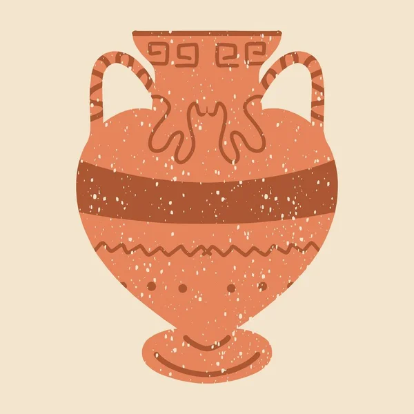 陶瓷花瓶 彩色的轮廓 古董陶器 装饰元素 陶瓷的概念 邮票纹理 手工病媒 所有元素都是孤立的 — 图库矢量图片