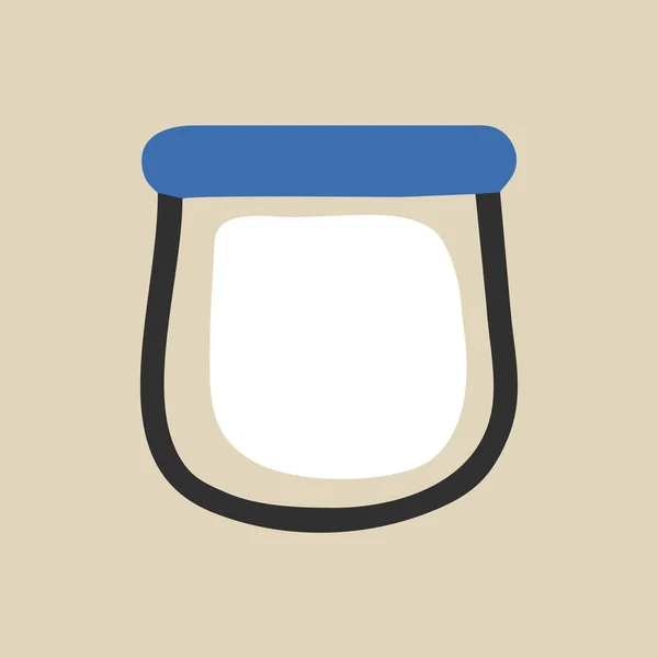 Transparent Jar Salt Kitchen Utensils Flat Design Hand Drawn Cartoon — 图库矢量图片