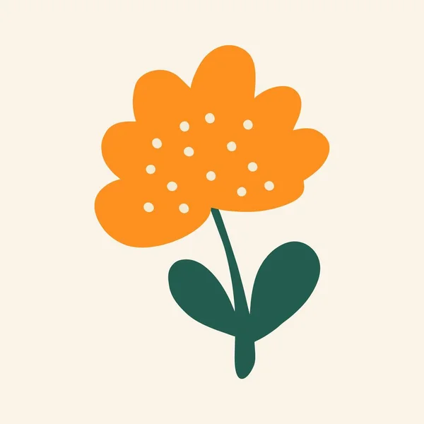 Handgezeichnete Blume Flach Design Cartoon Vektorillustration — Stockvektor