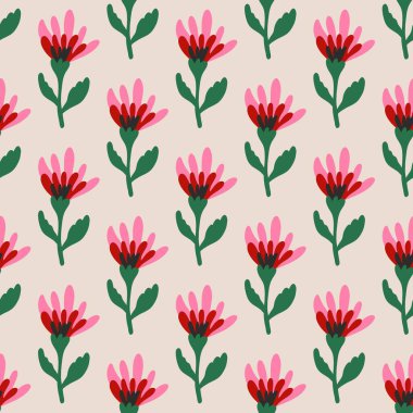 Bahçe çiçeği, bitkiler, botanik, moda, kumaş, duvar kağıdı ve tüm parmak izleri için kusursuz vektör tasarımı. Güzel çiçek deseni.