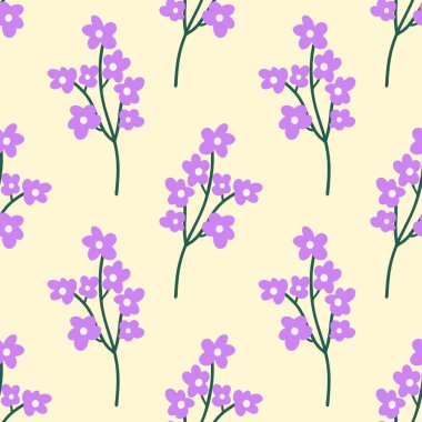 Bahçe çiçeği, bitkiler, botanik, moda, kumaş, duvar kağıtları ve tüm baskılar için kusursuz vektör tasarımı. Güzel çiçek deseni.