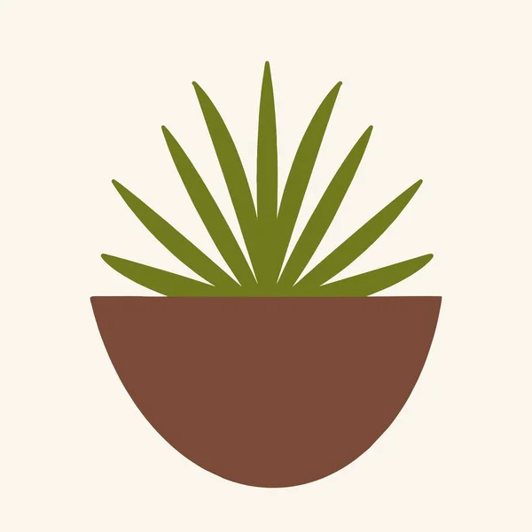 Green Indoor Plant Pot Leaf Tropical Flat Icon Vector App — Vettoriale Stock