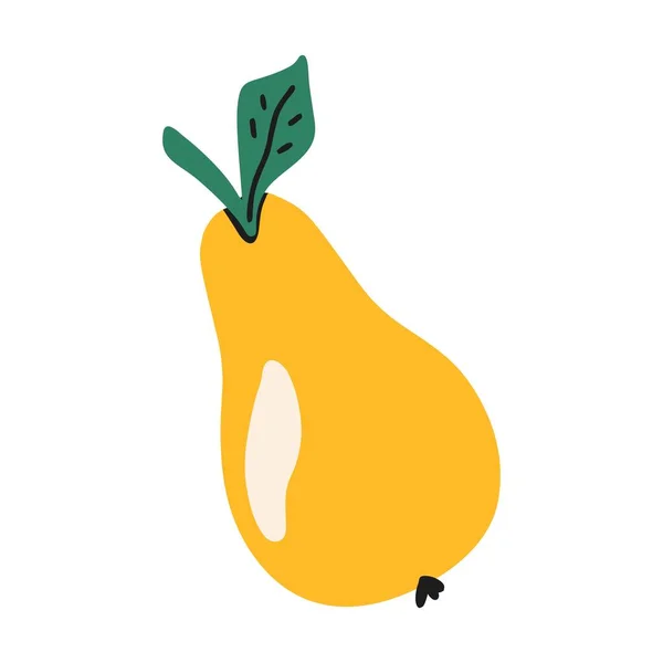 Illustrations Yellow Pear Flat Design Cartoon Vector Suitable Icons Logos — Vettoriale Stock