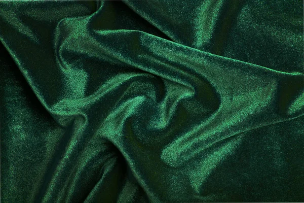 Green Velvet Fabric Background — Stock Photo, Image