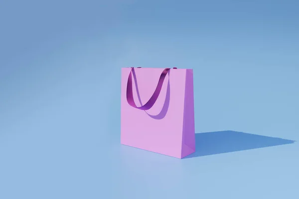 Pink Shopping Bag Blue Background Render Illustration Stock Photo by  ©thayra 552080396