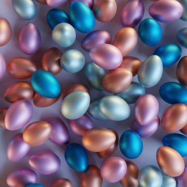 Renkli Paskalya yumurtaları. 3d hazırlayıcı