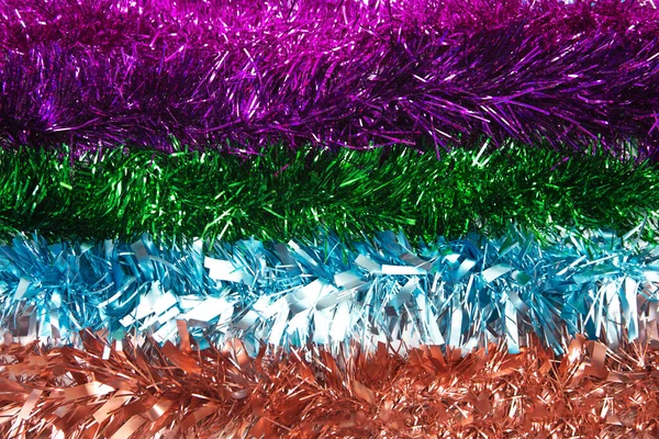 Çok Renkli Süslemeler Tinsel Doku Çizgiler — Stok fotoğraf