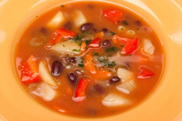 Vegetable soup with beans — Stock Photo, Image