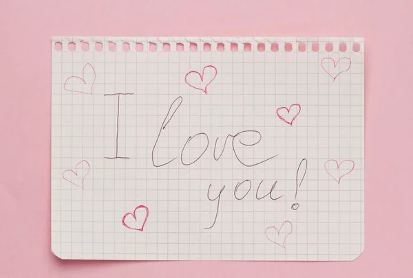 Note paper with message of love — Stock Photo, Image