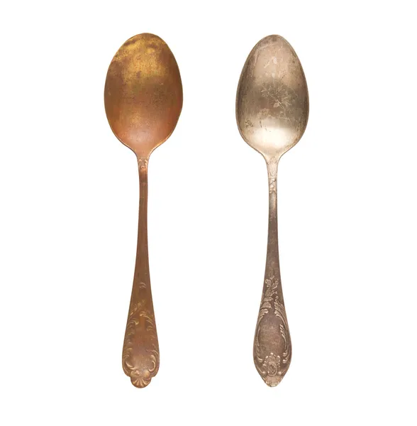 两个老式勺子 — 图库照片