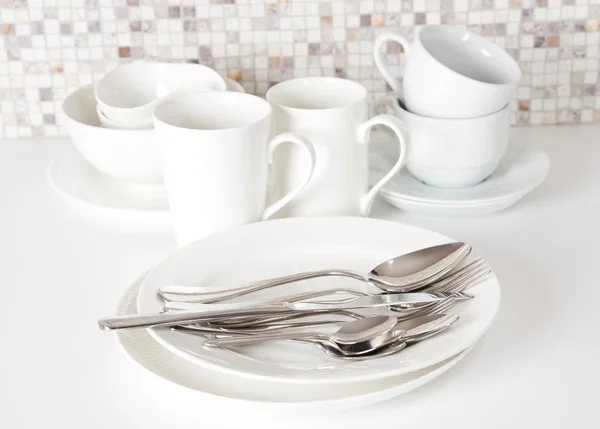Λευκά πιάτα — Φωτογραφία Αρχείου