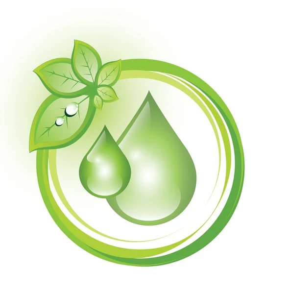 Eco symbol kropli — Wektor stockowy