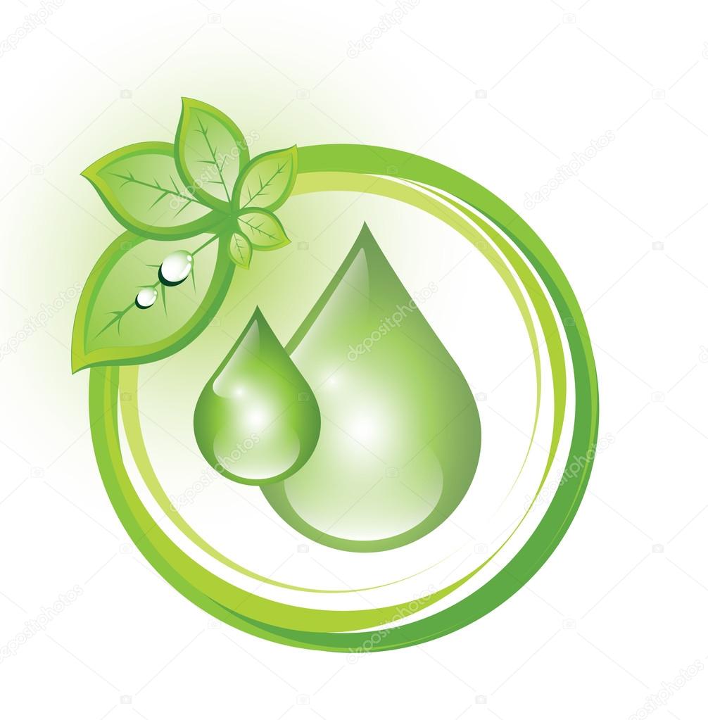 Eco symbol with drops