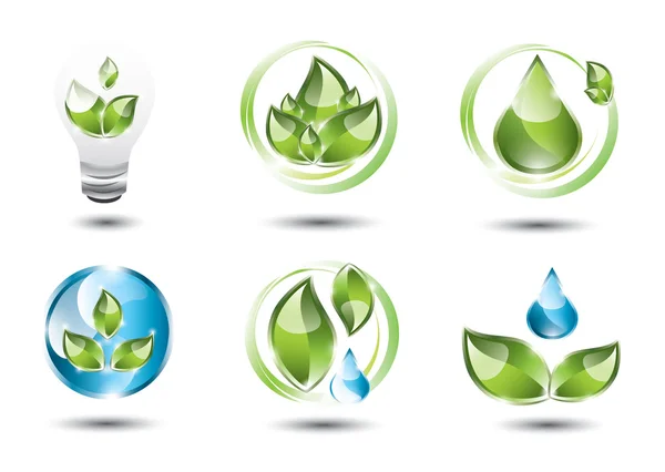 Eco icons set — Stock Vector