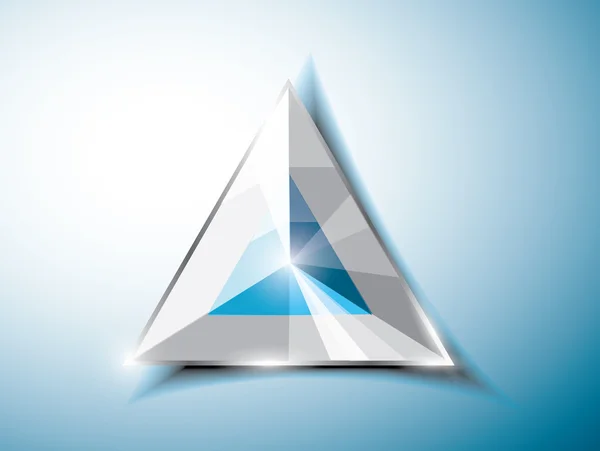 Blue metallic triangle — Stock Vector