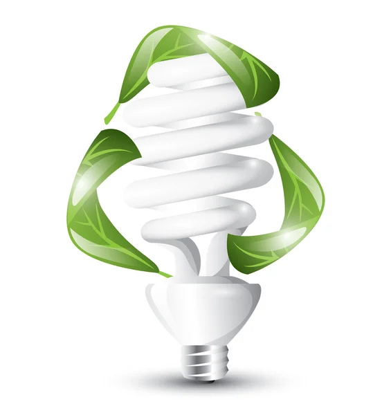 Fluorescent lightbulb, recycle concept — Stock Vector