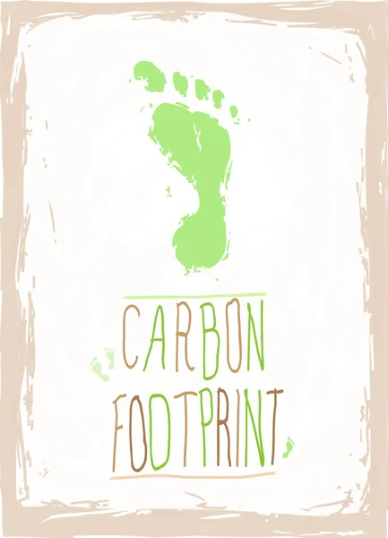 Green carbon footprint — Stock Vector