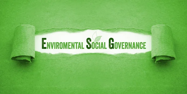 Libro Verde Collaborazione Con Acronimo Esg Governance Sociale Dell Ambiente — Foto Stock