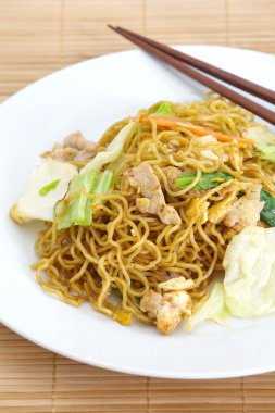 Chinese stir-fried noodles clipart