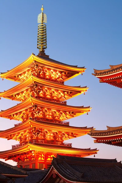 Japoński pagoda czerwony — Zdjęcie stockowe