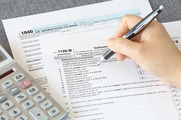 Formulário do imposto de renda dos EUA — Fotografia de Stock