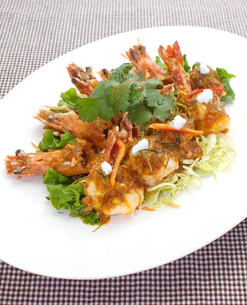 Curry fried shrimps — Stock Photo, Image