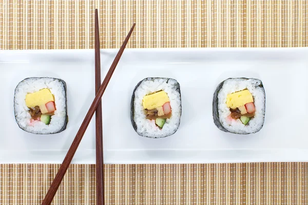 Delicious sushi rolls — Stock Photo, Image