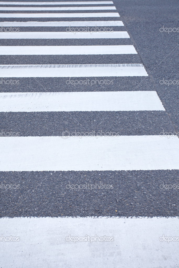 Zebra crossing from empty street