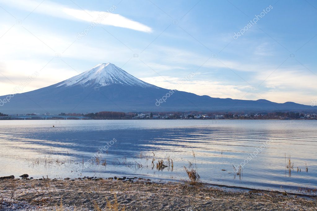 Mountain Fuji and Achi lake