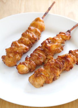 lezzetli Asya tavuk satay