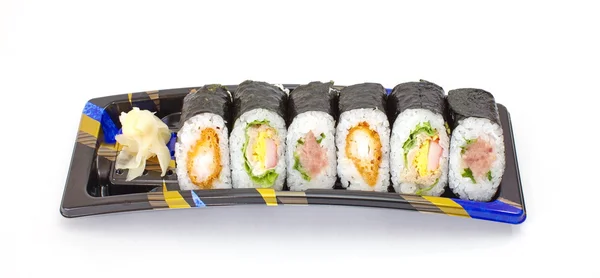 Kolekcja kawałki sushi — Zdjęcie stockowe