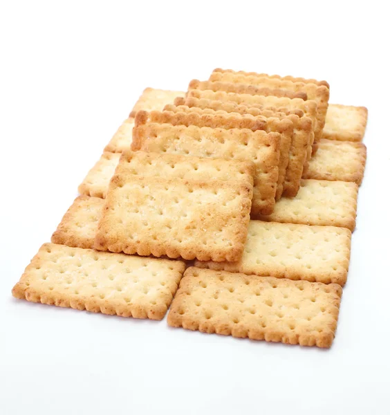 Stos kwadratowych krakersy — Zdjęcie stockowe