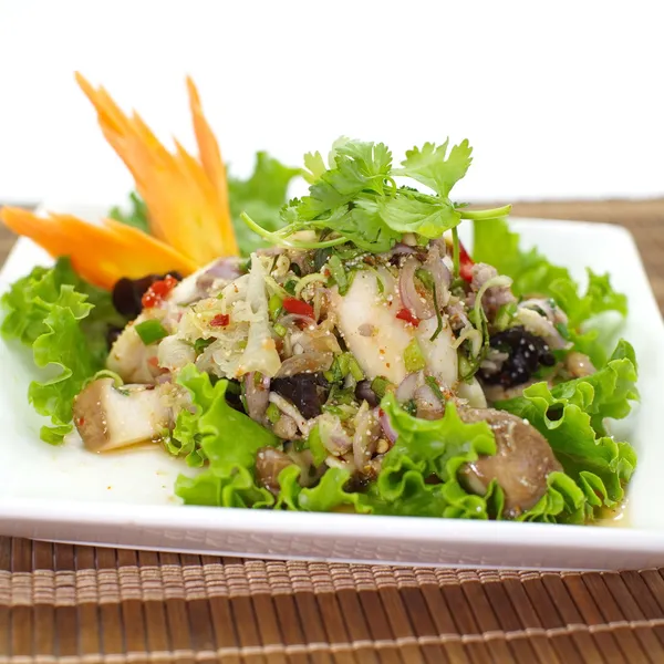 Spicy salad with pork — Stock Photo, Image