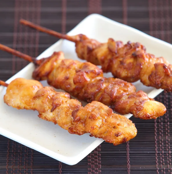 Delicioso asiático frango Satay — Fotografia de Stock