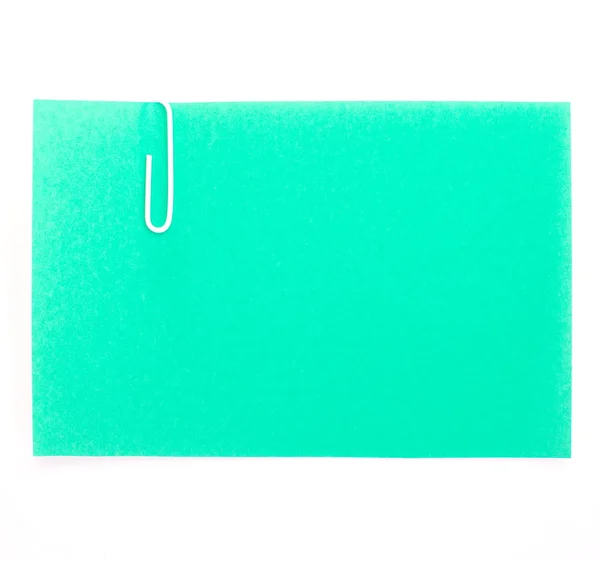 Zelená dopisní papír s papírem — Stock fotografie
