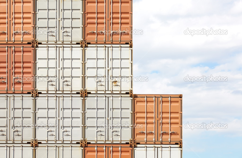 Stacked cargo containers