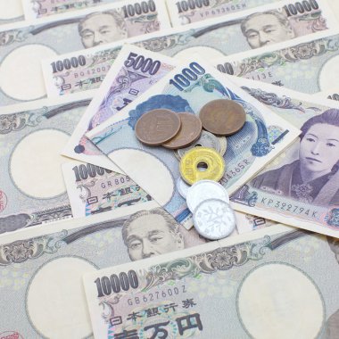 Japanese yen notes. clipart
