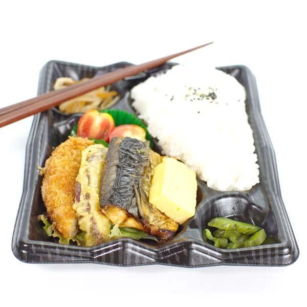 Japansk måltid i en låda (Bento) — Stockfoto