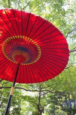 Japanese red umbrella clipart