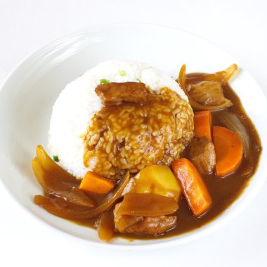 Curry with rice in Japanese style clipart