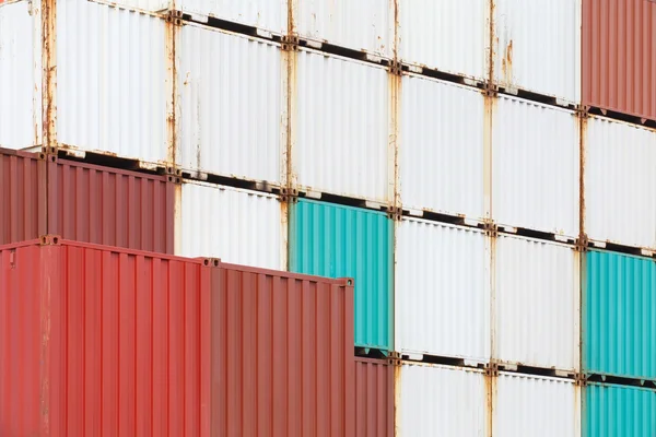 Stacked cargo containers — Stock Photo, Image