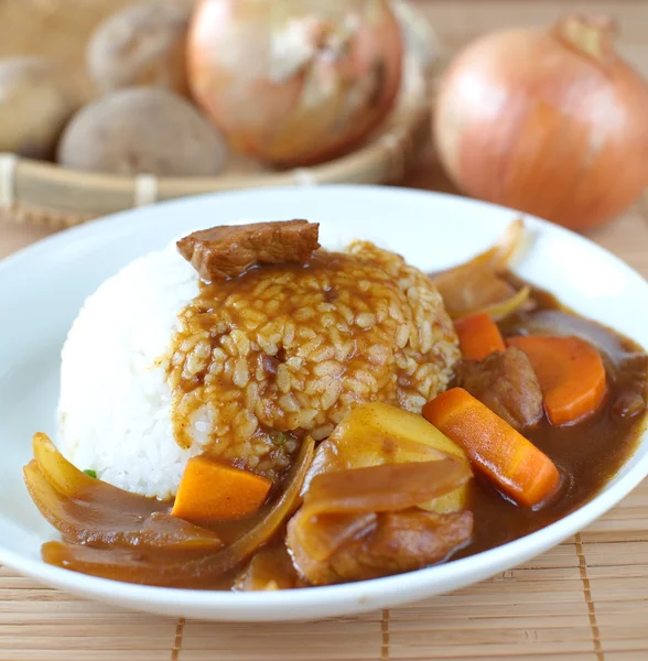 Curry med ris i japansk stil — Stockfoto