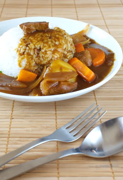 Curry med ris i japansk stil — Stockfoto