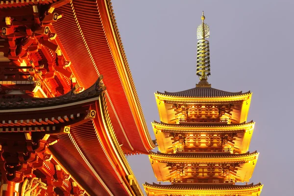 Japonský červený pagoda, Tokio — Stock fotografie